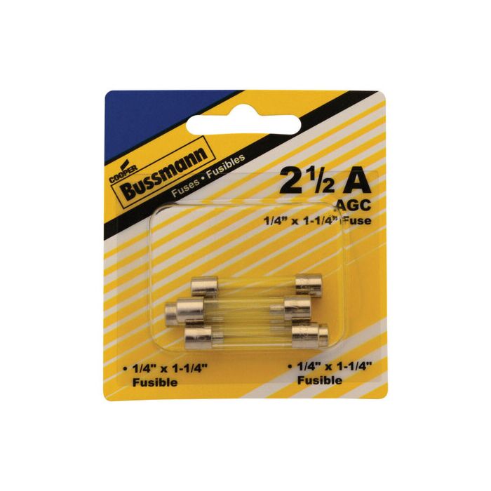 Bussmann 250 V 2.5 A 1/4 in Fast-Acting Fuse