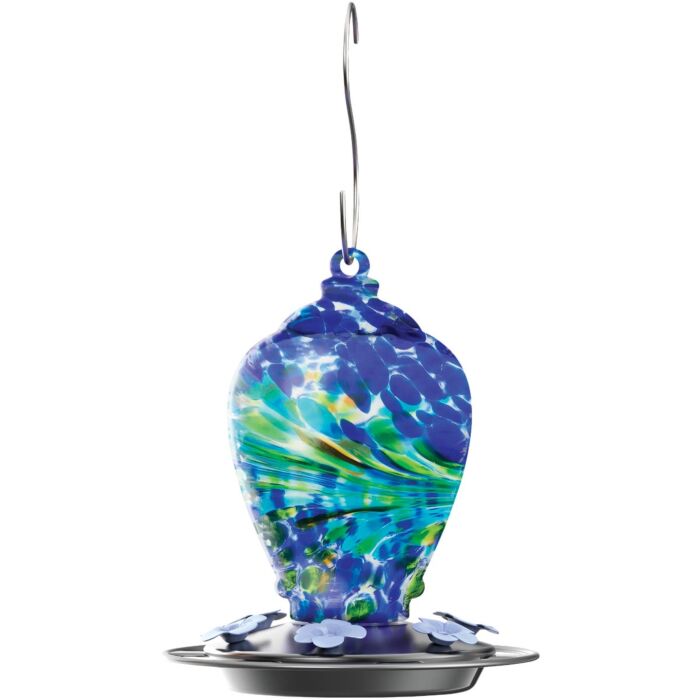 Nature's Way Artisan Glass Hummingbird Feeder