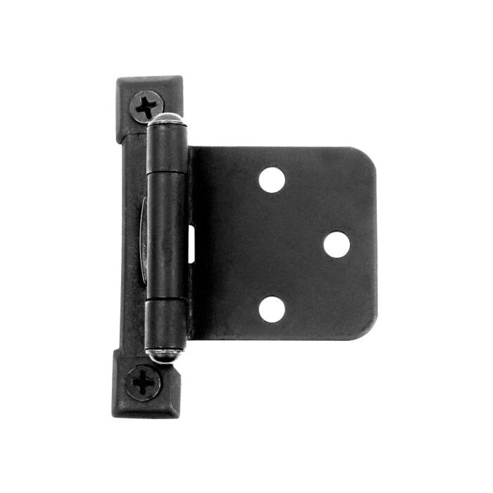 ACORN 2-5/8 in Black Flush Self Closing Cabinet Hinge