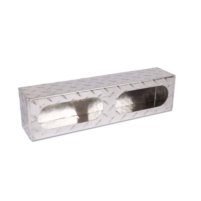 Aluminum Oval Light 16-3/4 in W x 4-1/2 in H x 3-1/2 in D Double Hole Diamond Plate Mounting Box