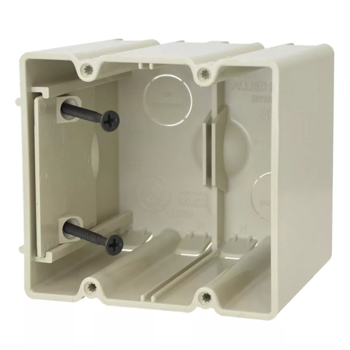 Allied Moulded Adjust-A-Box 2-Gang PVC Molded Wall Box