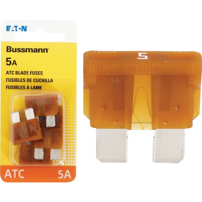 【別倉庫からの配送】 Bussmann (5-Pack) Fuse Automotive Blade ATC 32-Volt 5-Amp Wiring&Connecting