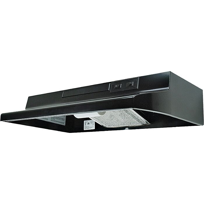 Air King Ducted Rolled Steel Range Hood (Black) 30 in.