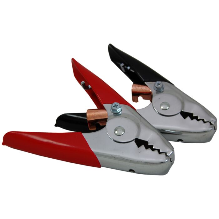 EAST PENN Chrome Plated Steel Red/Black500 A Extra Heavy Duty Charge Clamp Set