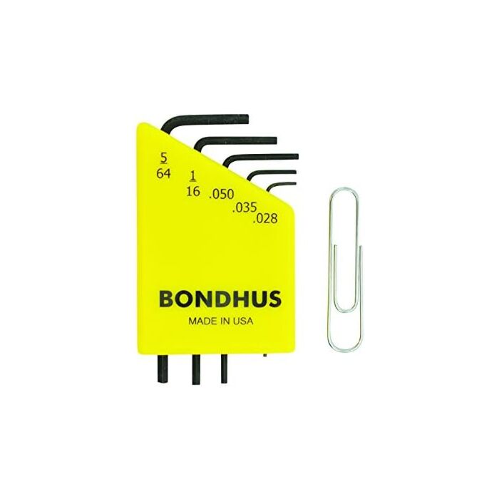 Bondhus SAE 5 Pieces 0.28-5/64 in Mini Double Pack Short Micro Hex End L-Wrench Set