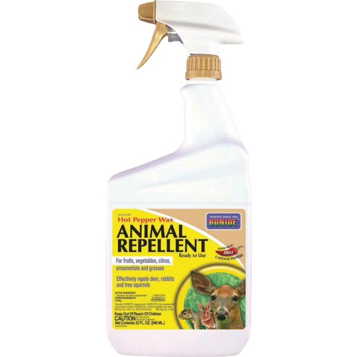 Bonide 32 Oz. Ready To Use Trigger Spray Hot Pepper Wax Animal Repellent