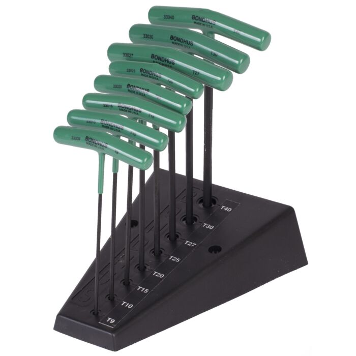 Bondhus 8 Pieces T9-T40 Torx Standard Length Torx End L-Wrench Set