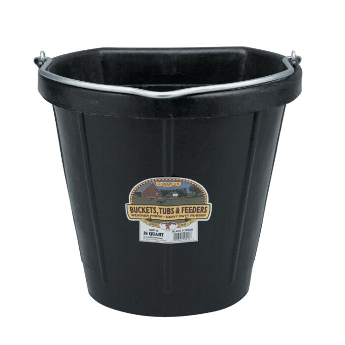 Little Giant Products Little Giant Duraflex 18 Qt. Black Rubber Flat Back Bucket