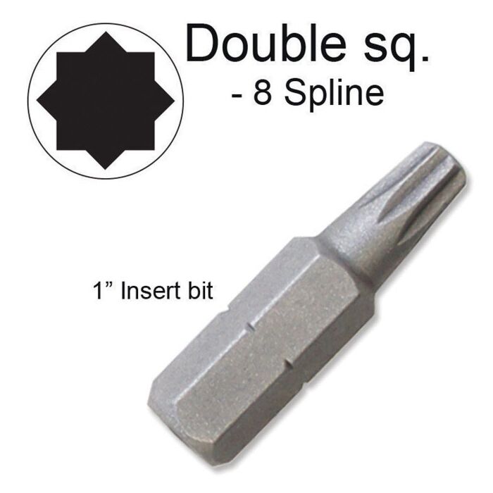seibe　1/2 Bestway® 8 Spline Double Square 1 in Insert Bit