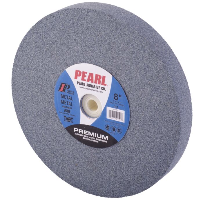 Pearl Abrasives Premium Aluminum Oxide Bench Grinding Wheel 8 x 1 x 1 A80 BA810080