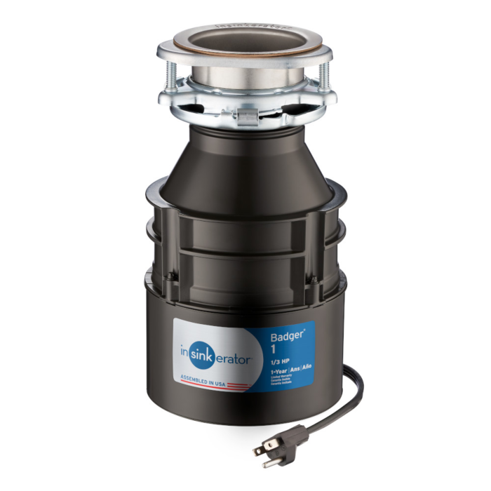 Insinkerator Badger 1/3hp Continuous Feed Garbage Disposal with Cord