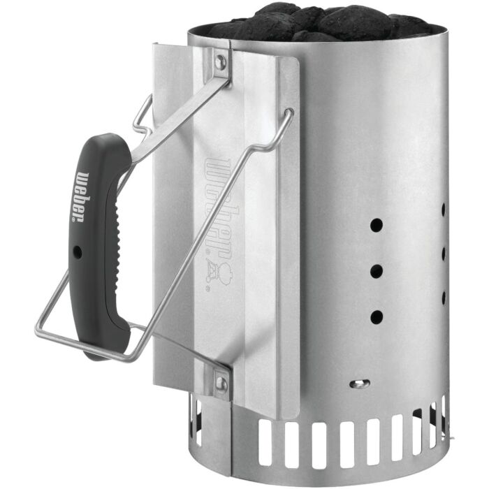 How to use a charcoal starter chimney outlet