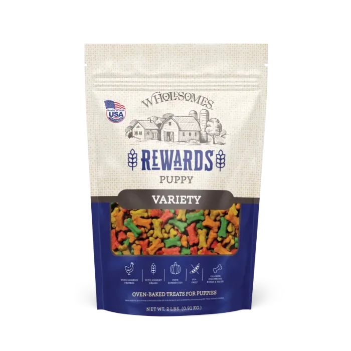 WHOLESOMES Midwestern Pet Foods WHOLESOMES™ 054744 2 lb Bag Chicken Rewards Puppy Variety Biscuit