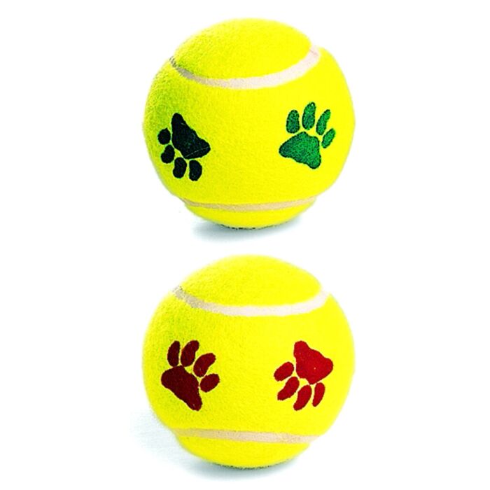 SPOT® Ethical Products SPOT® 4204 Pawprint Tennis Ball Lemon Yellow Mint Flavor Dog Toy
