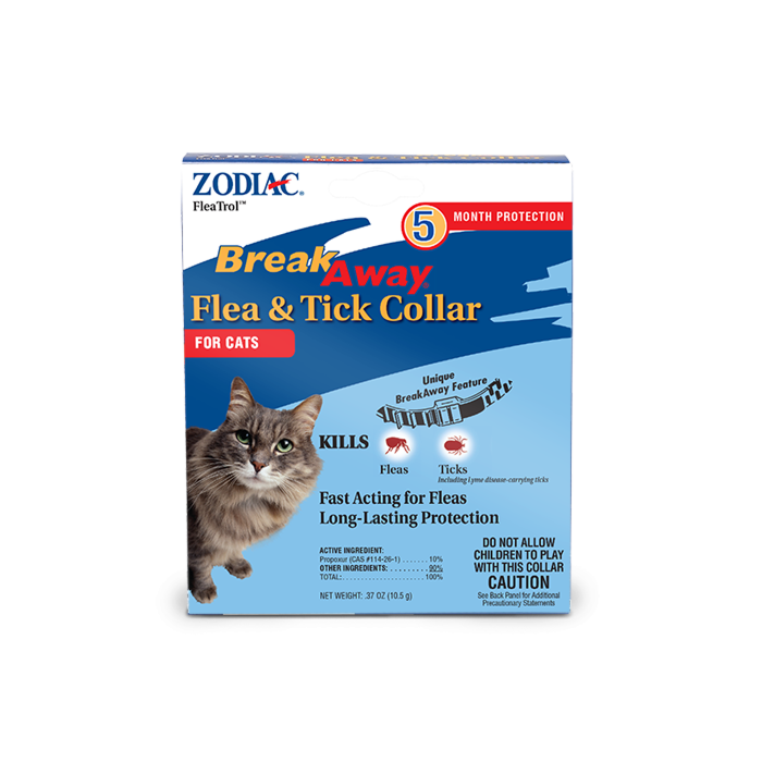 ZODIAC® BREAKAWAY® Wellmark ZODIAC® BREAKAWAY® 100520395 0.37 oz 5 months Odorless Cat Flea & Tick Collar