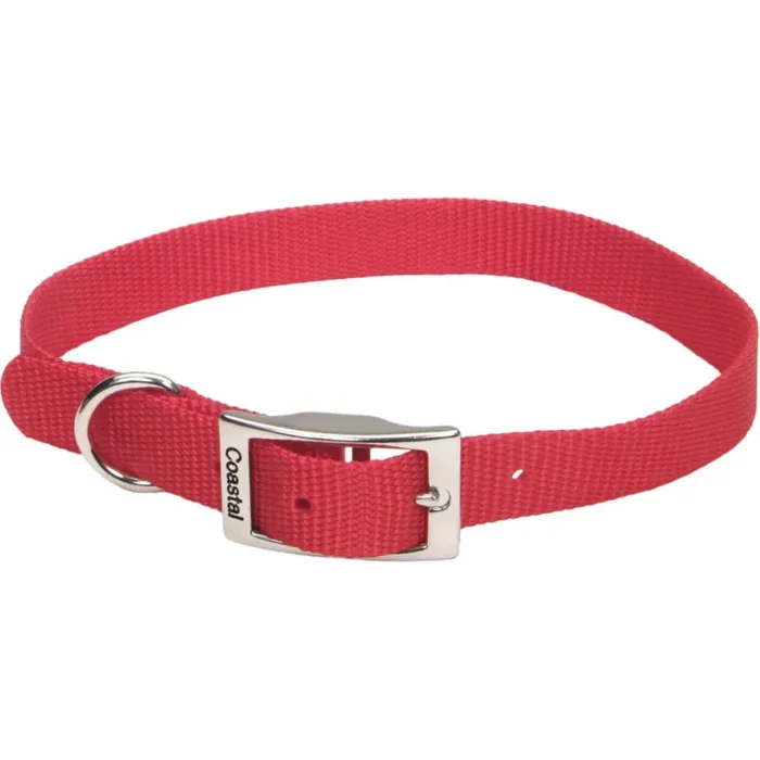 Coastal Single-Ply Dog Collar (Red) M