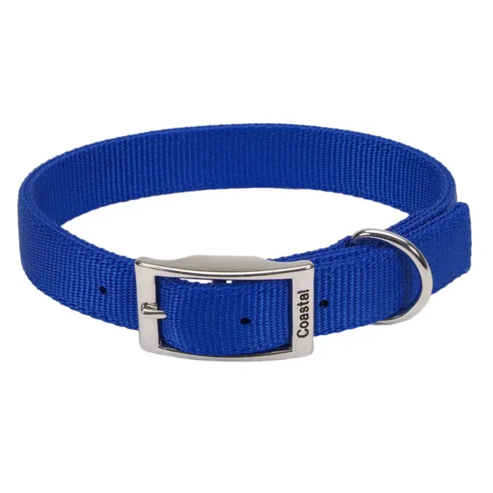 Coastal Double-Ply Dog Collar (Blue) L