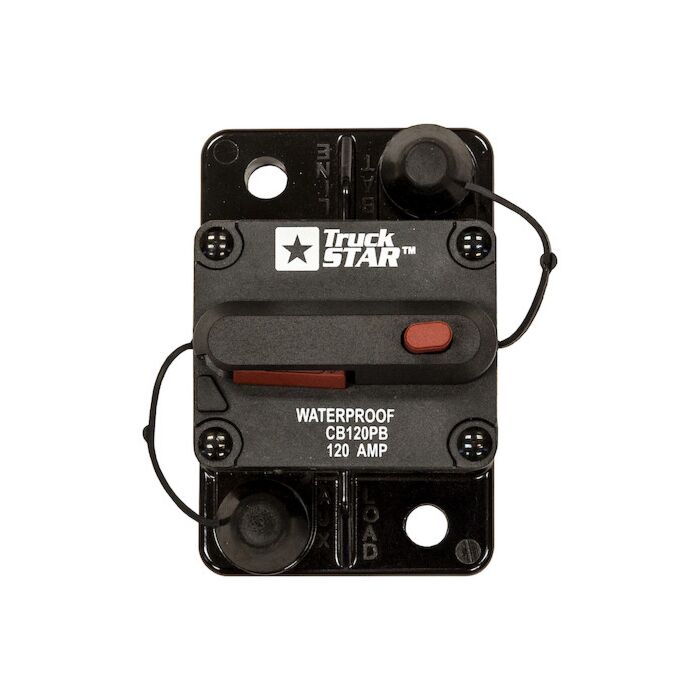 Buyers 120 A 42 VDC Plastic Push-To-Trip Circuit Breaker