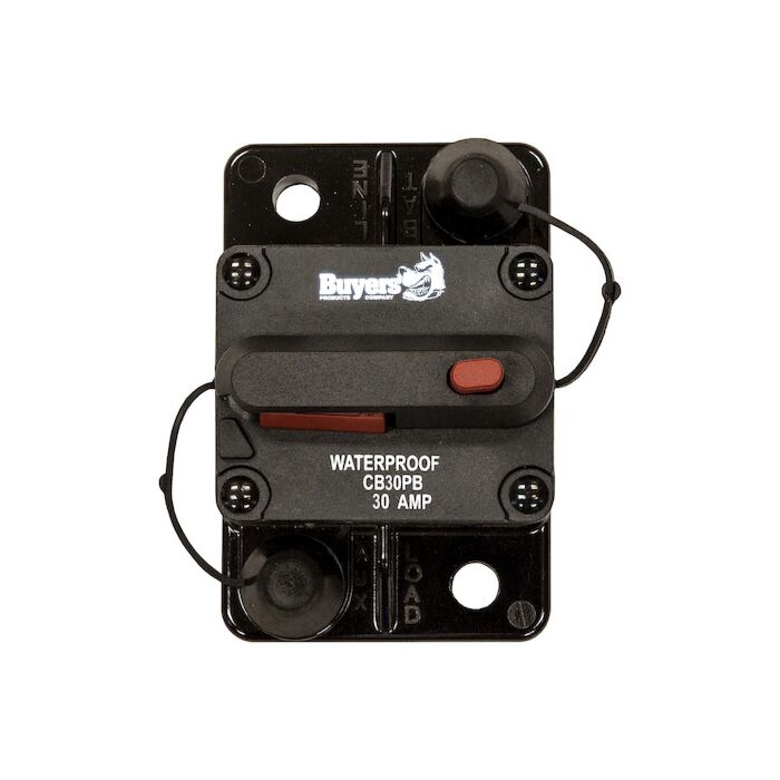 Buyers 30 A 42 VDC Plastic Push-To-Trip Circuit Breaker
