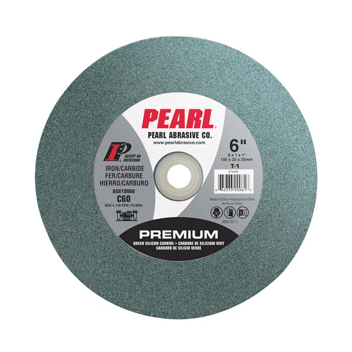 Pearl Abrasives Bench Wheels Green SC, 8" x 1" x 1" - 8X1X1 C80 GENERAL PURPOSE