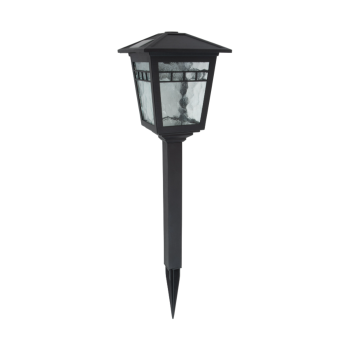 Boston Harbor 26072 Solar Coach Stake Light, NI-Mh Battery, AA Battery, 1-Lamp, Plastic and Glass Fixture, Black