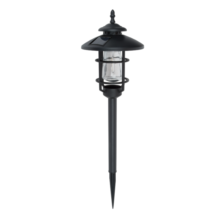 Boston Harbor 26074 Solar Stake Light w/LED Filament, NI-Mh Battery, AA Battery, 1-Lamp, Black, Battery Included: Yes