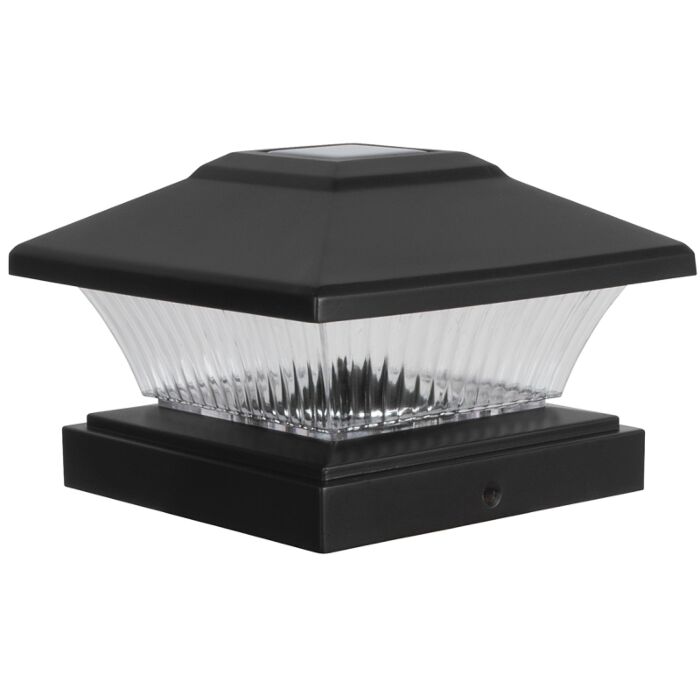 Boston Harbor 26085 Solar Fence Post Cap Lights, Plastic, Black