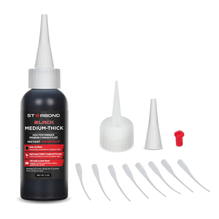 Starbond KBL-500 Starbond Black Medium-Thick CA Glue, 2 ounce