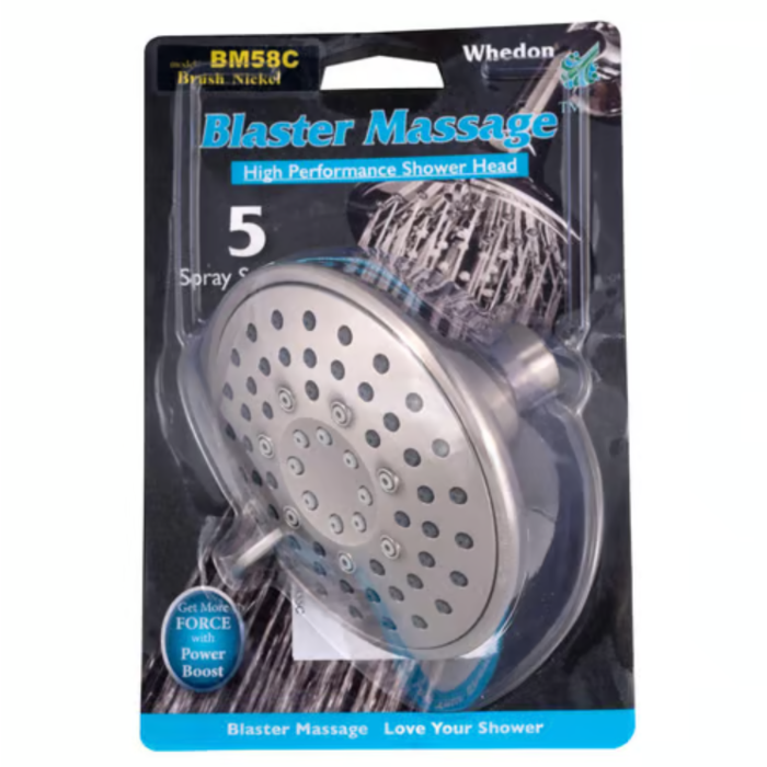 Whedon Products 5-Setting Massage Shower Head (Brushed Nickel)