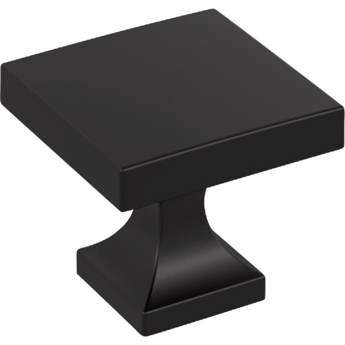 Amerock Pedestal Square Knob (Matte Black) 1-1/16 in.