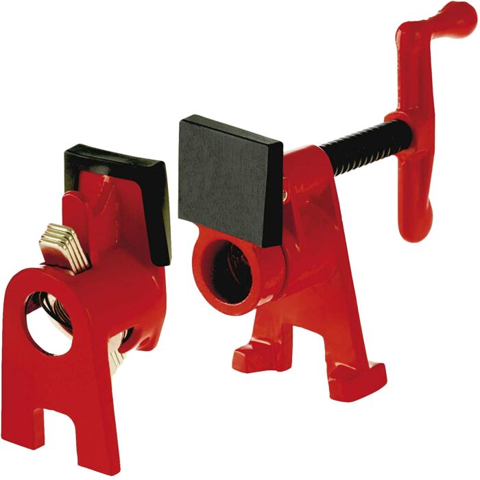 Bessey Tools H-Series Pipe Clamp Fixture set for use with 3/4 Inch Black Pipe