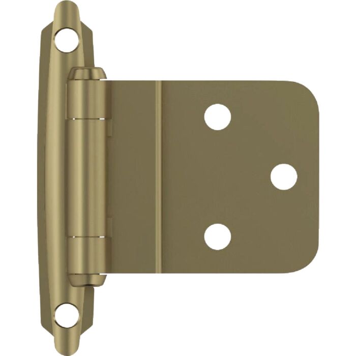 Amerock Self Closing Face Mount Cabinet Hinge (Golden Champagne - 2pk) 3/8 in.