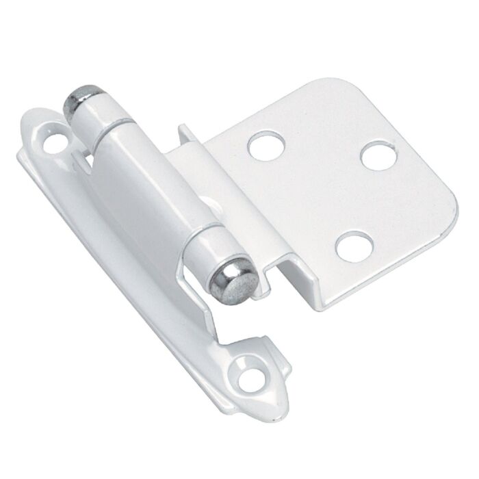 Amerock 3/8 In. White Self-Closing Inset Hinge (2-Pack)