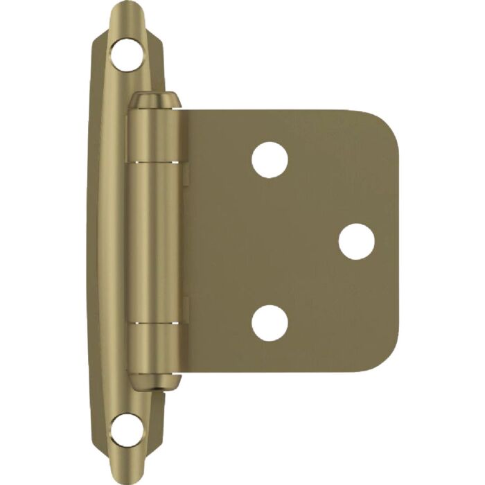 Amerock Variable Overlay Self-Closing Face-Mount Cabinet Hinge (Golden Champagne - 2pk) 3/4 in.