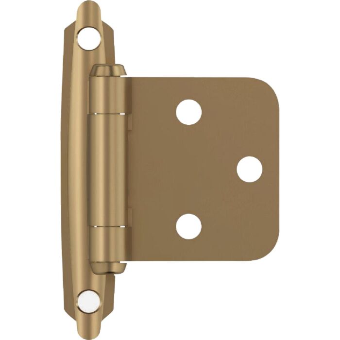 Amerock Variable Overlay Self Closing Face Mount Cabinet Hinge (Champagne Bronze - 2pk) 3/4 in.