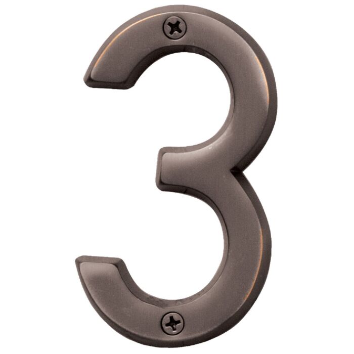 HY-KO Hy-Ko Prestige Series 4 In. Oil Rubbed Bronze House Number Three