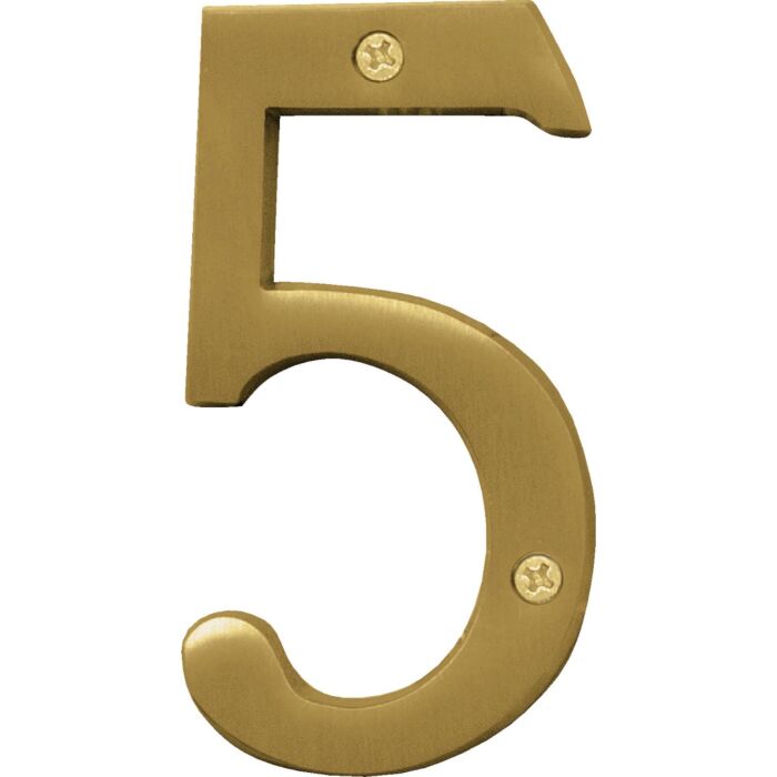 HY-KO Hy-Ko 4 In. Brushed Brass Number 5