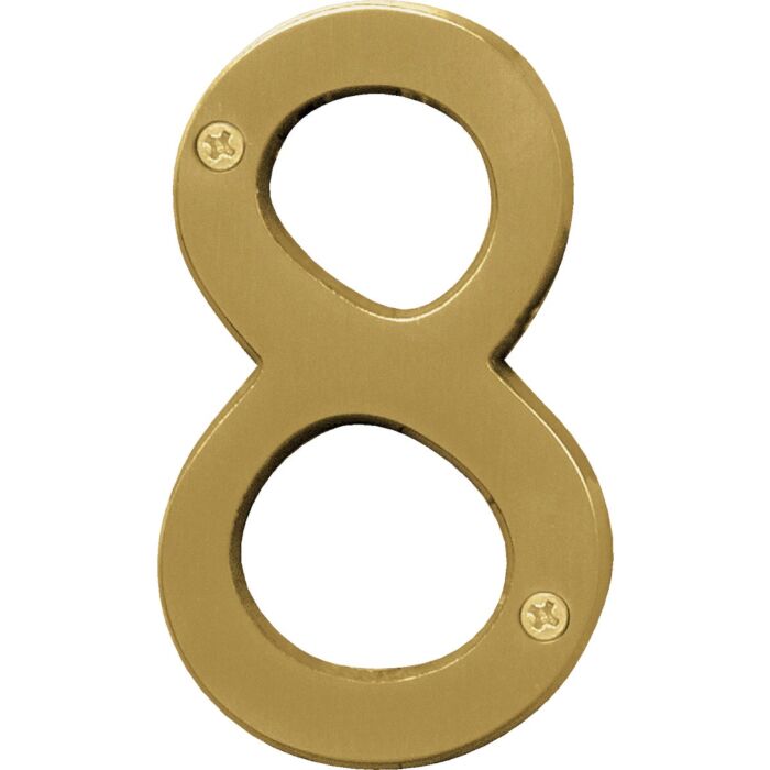 HY-KO Hy-Ko 4 In. Brushed Brass Number 8