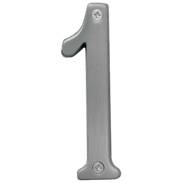 HY-KO Hy-Ko Prestige Series 4 In. Satin Nickel House Number One
