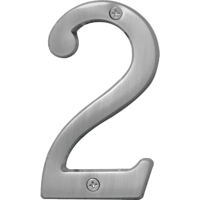 HY-KO Hy-Ko Prestige Series 4 In. Satin Nickel House Number Two
