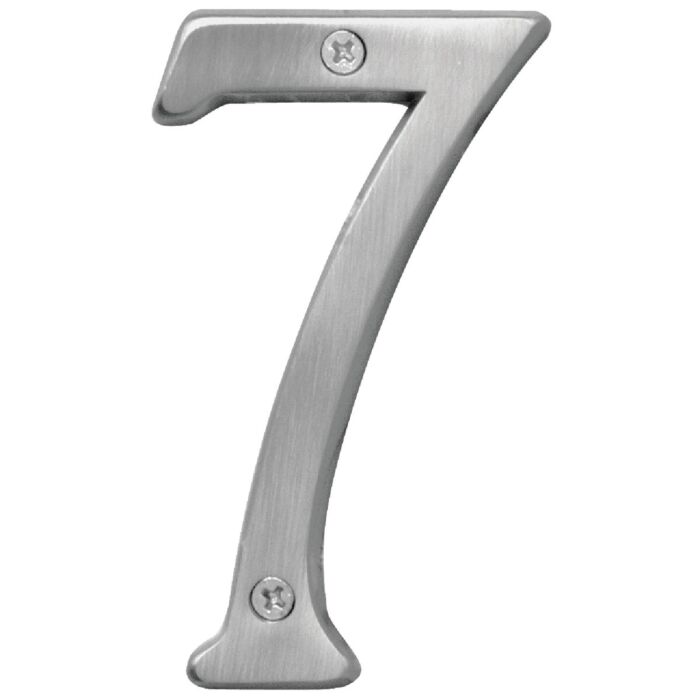 HY-KO Hy-Ko Prestige Series 4 In. Satin Nickel House Number Seven