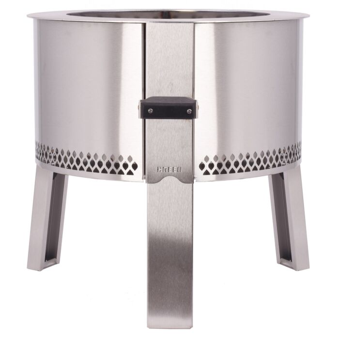 Breeo 17.5 in ID 304 SS SS Rim/Leg Pakka Wood Handle Portable Smokeless Fire Pit