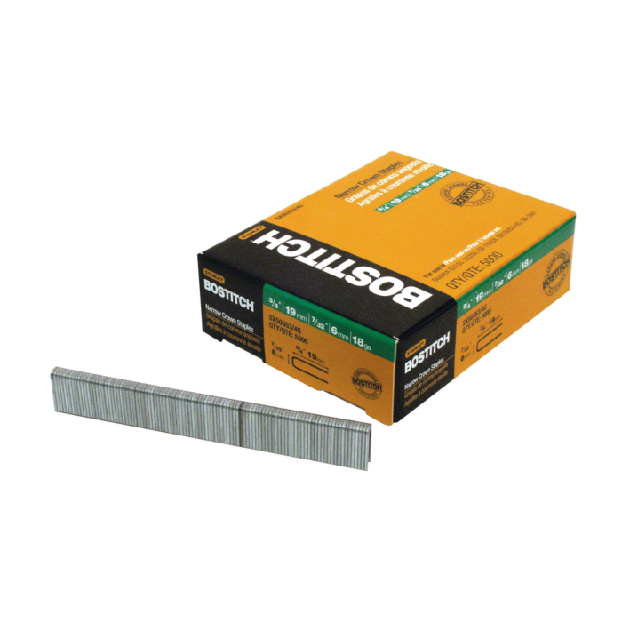 Bostitch Finish Staples, Crown, 5000-Pack