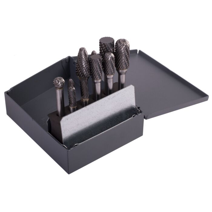 Drillco SET 4, Solid Carbide Bur Set Double Cut