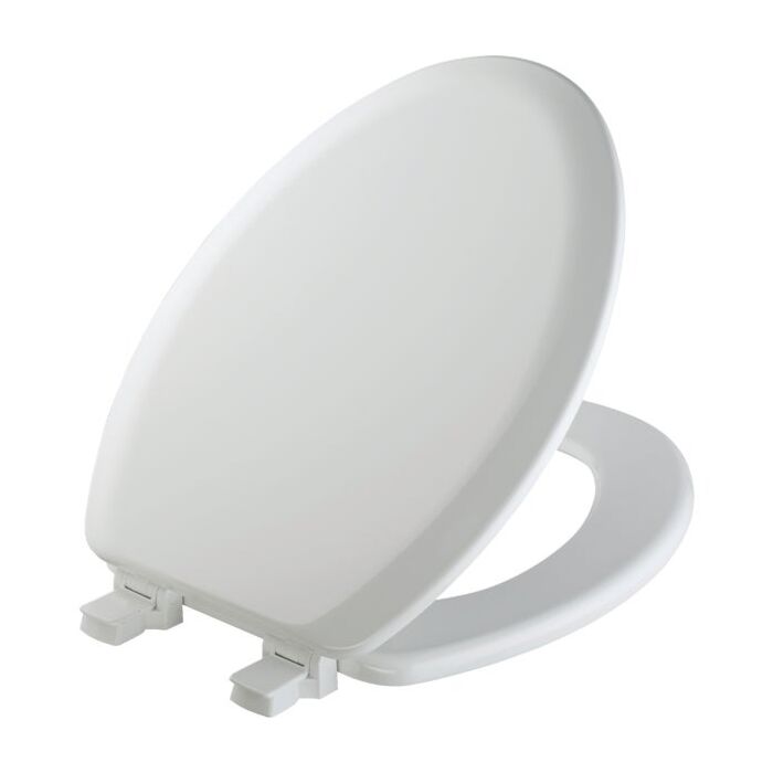 Jones Stephens Deluxe Molded Wood Seat, White, Elongated Closed Front with Cover