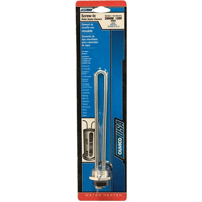 Camco Manufacturing Water Heater Element Screw, 120 V, 2000 W, Copper