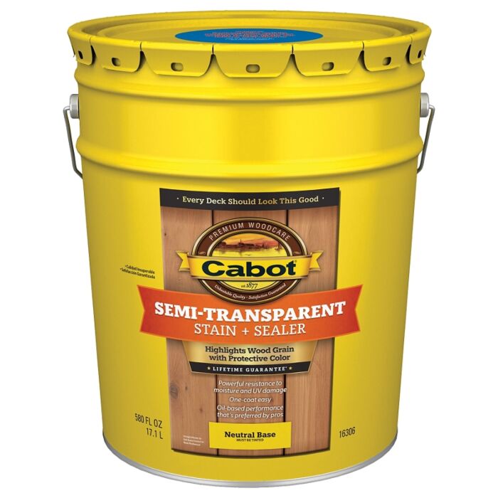 Cabot Semi-Transparent Deck & Siding Stain (Neutral) 5 gal