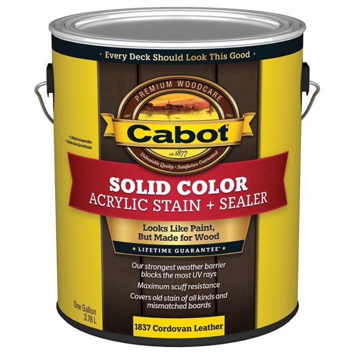 Cabot Solid Color Acrylic Stain + Sealer (Cordovan Brown) 1 gal