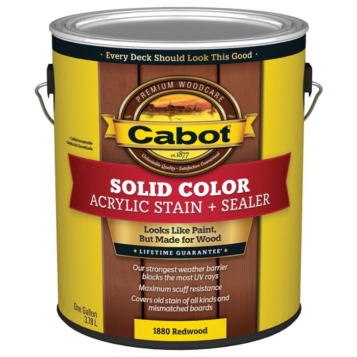 Cabot Solid Color Acrylic Stain + Sealer (Redwood) 1 gal