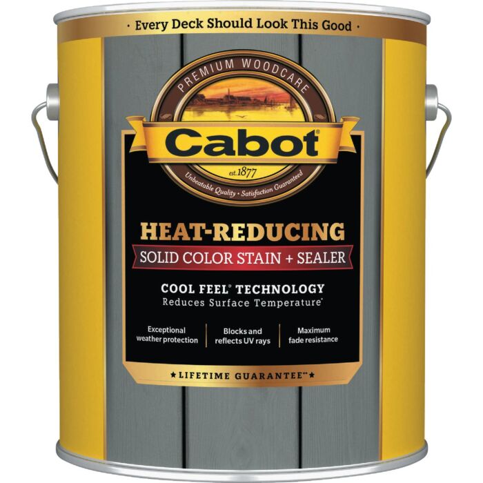 Cabot Heat-Reducing Solid Color Stain + Sealer w/ Cool Feel Technology (Hampton Gray) 1 gal